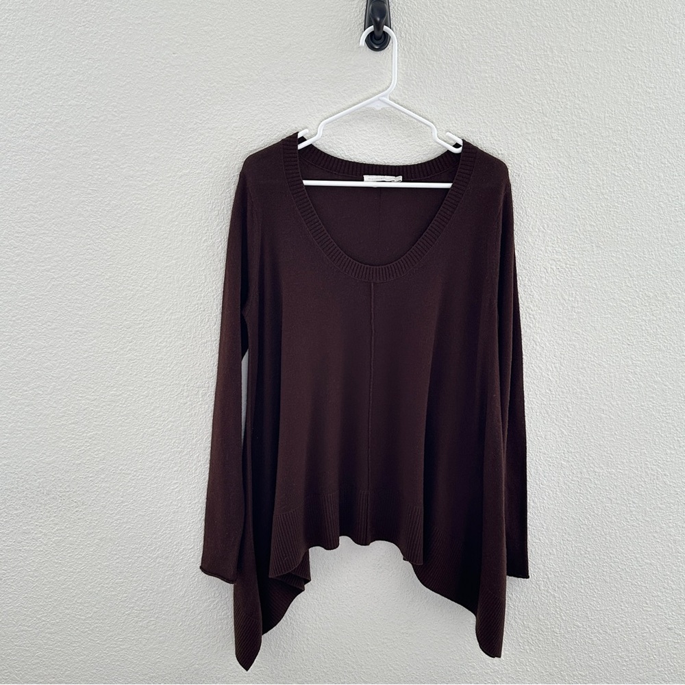 Donna Karan Wool Cashmere Handkerchief Hem Sweater - Quiet Luxury - S